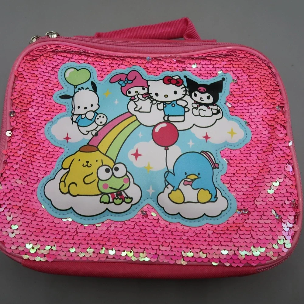 Lunch Bag Hello Kitty and Friends Pink Flip Sequin Girls Tote